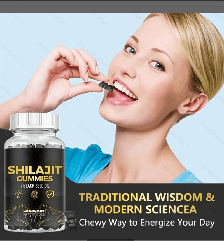 LOVOVEY Shilajit Gummies with Black Seed Oil | 60 Count, Energy, Focus & Daily Wellness Support