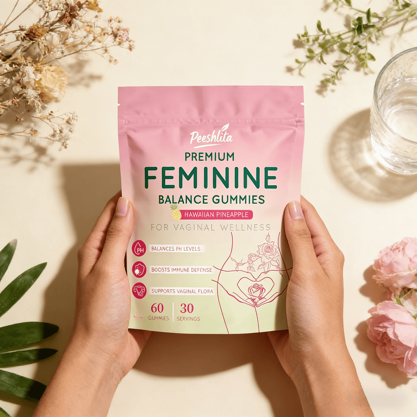 LOVOVEY Women’s Vaginal Wellness Gummies | 60 Gummies, pH Balance & Probiotic Support, Hawaiian Pineapple