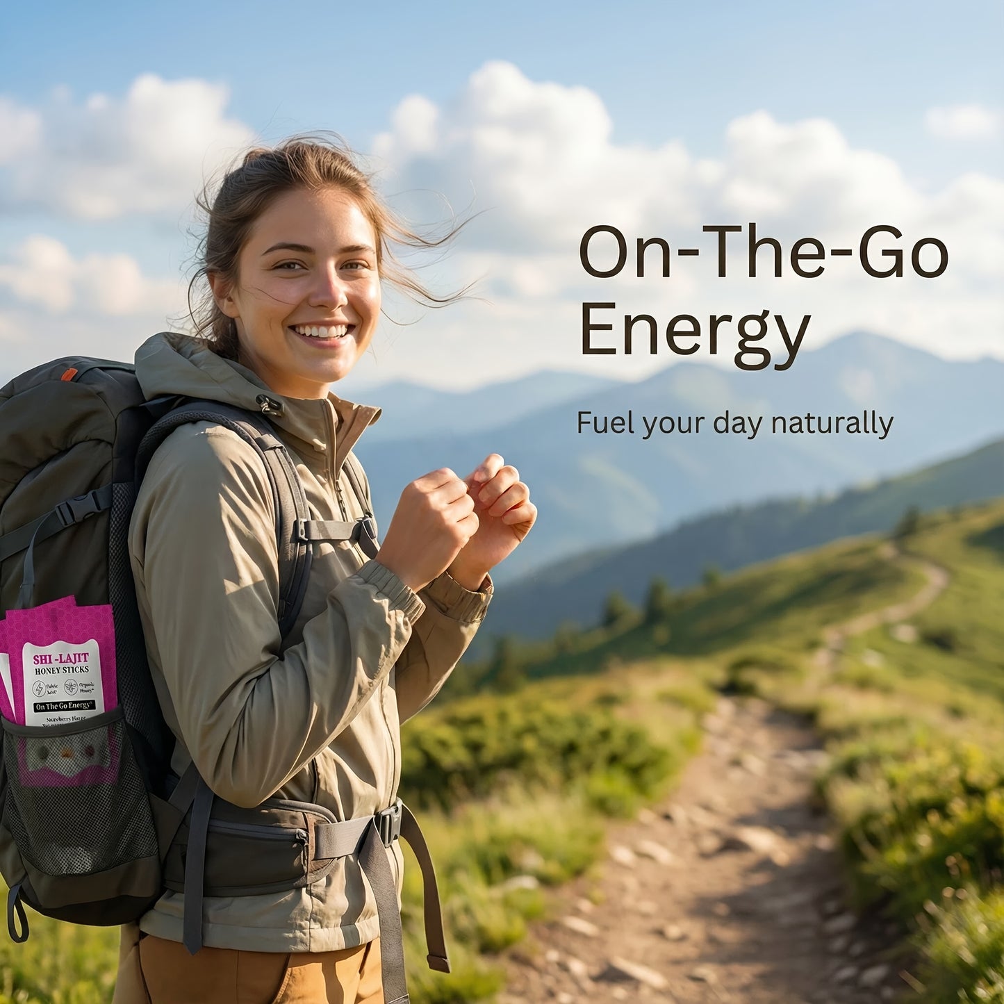Honey Sticks – On-the-Go Energy Boost with Fulvic Acid & Organic Honey, Strawberry Flavor, 30 Sticks