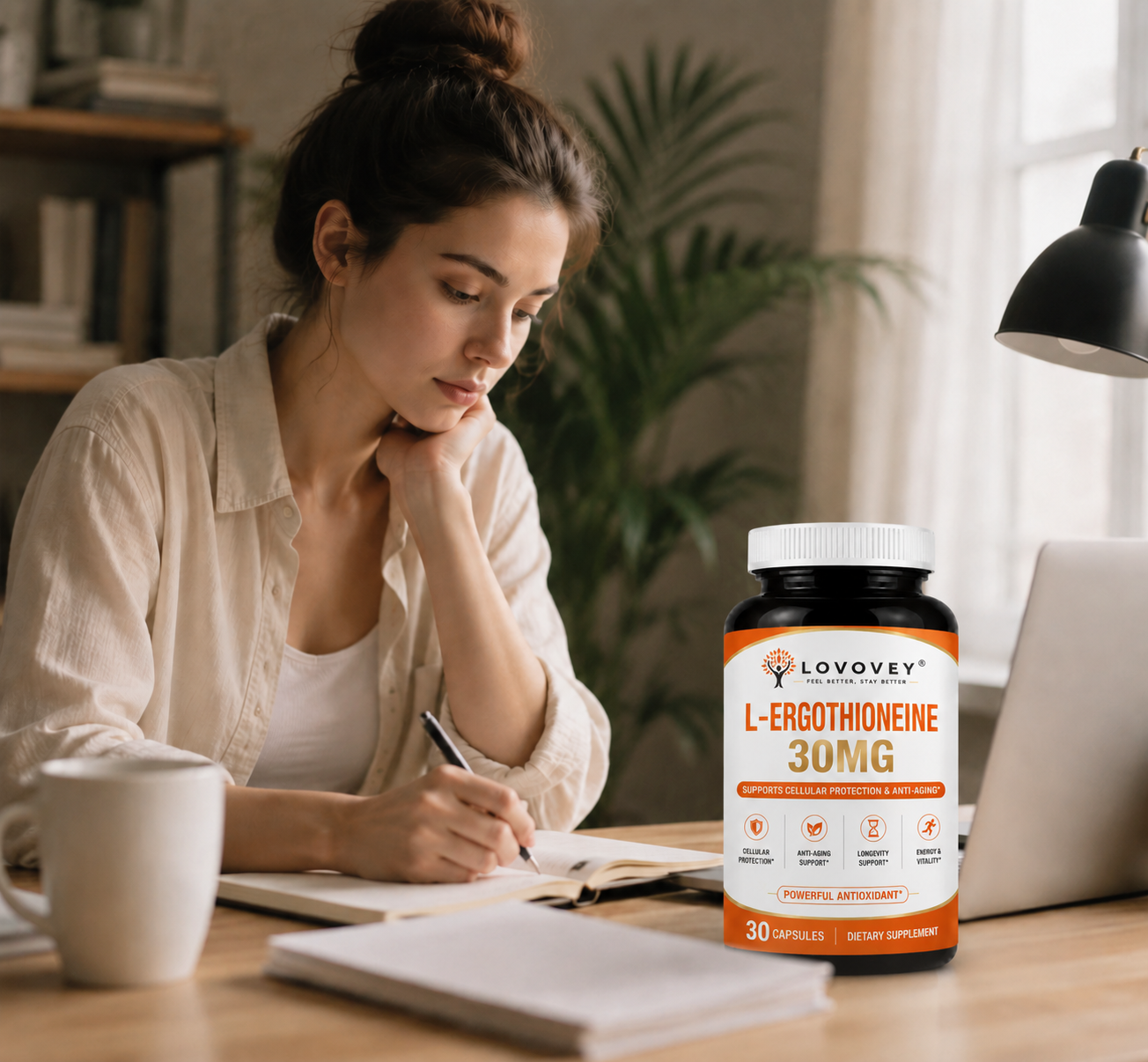 LOVOVEY Ergothioneine 30mg | Cellular Protection & Healthy Aging | 30 Capsules
