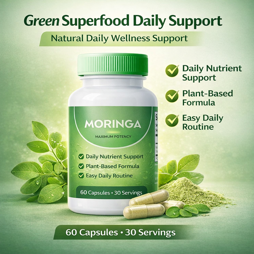 Lovovey Moringa 100% Pure – Natural Energy, Joint & Sleep Support, 60 Capsules