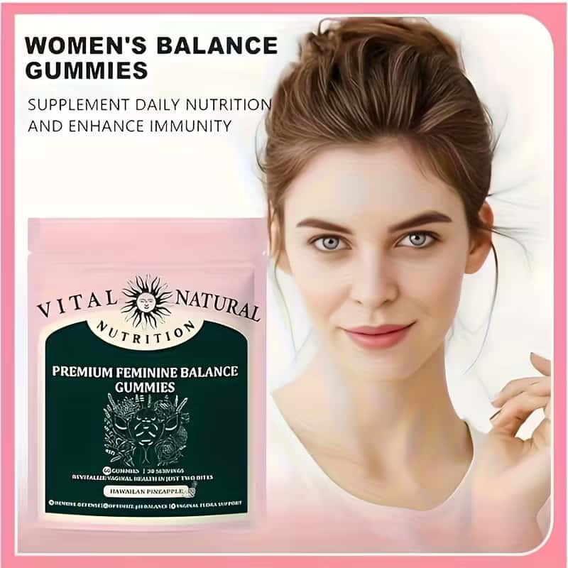 Premium Feminine Balance Gummies – Hawaiian Pineapple, 60 Gummies, pH Balance & Vaginal Health Support
