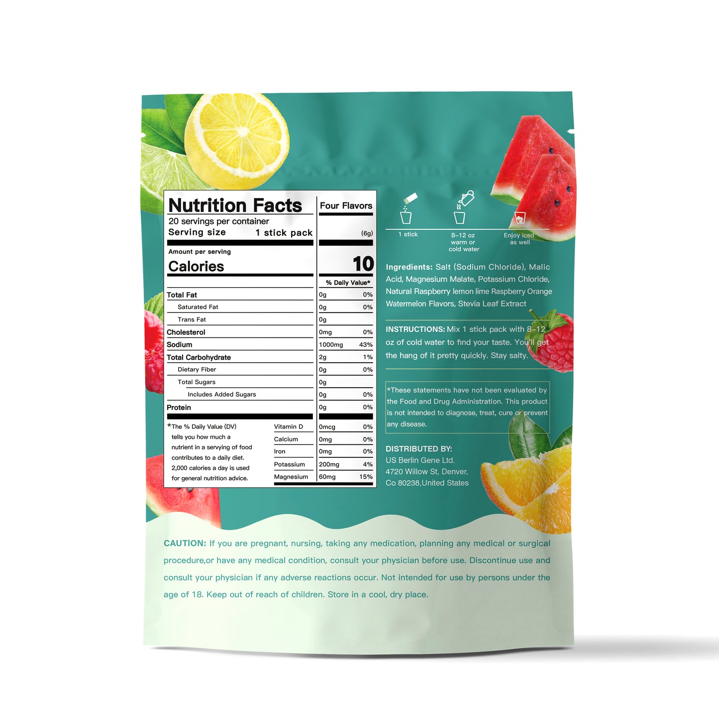LOVOVEY Electrolyte Hydration Powder | 20 Stick Packs, 4 Flavors