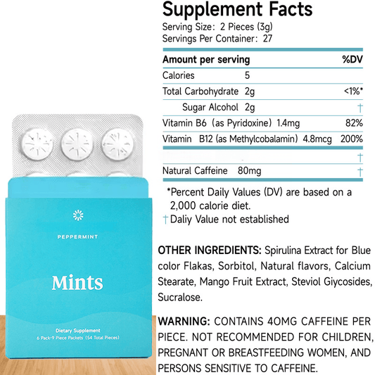 LOVOVEY Peppermint Mints | 54 Pieces, Fresh Breath Support, 6 Pack Portable Tablets