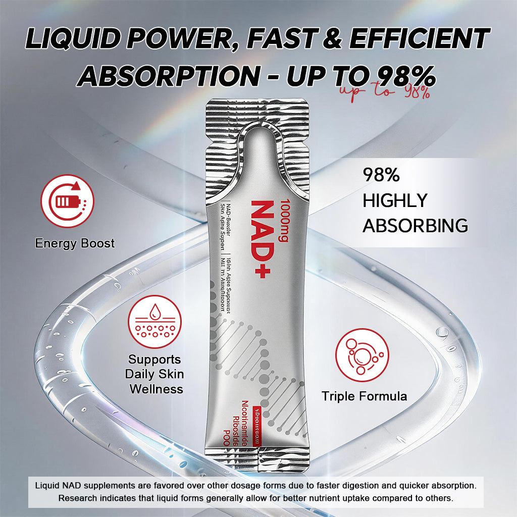 LOVOVEY NAD+ Anti-Aging Supplement | 1000mg, 30 Stick Packs, with Resveratrol & PQQ