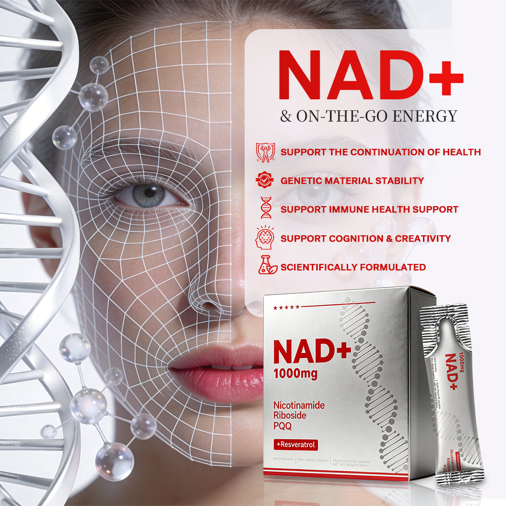 LOVOVEY NAD+ Anti-Aging Supplement | 1000mg, 30 Stick Packs, with Resveratrol & PQQ