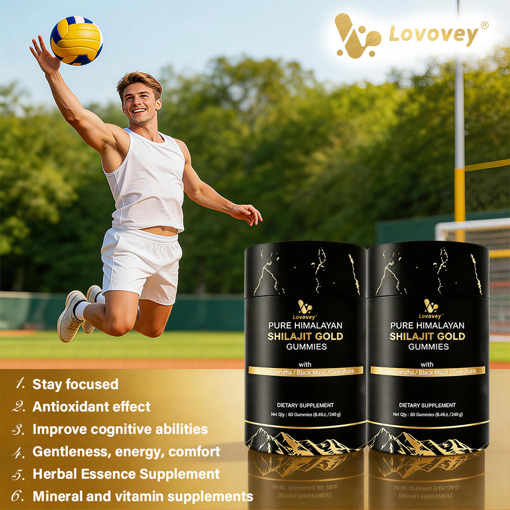 LOVOVEY Pure Himalayan Shilajit Gold Gummies | 60 Count, Premium Herbal Blend with Ashwagandha, Black Musli & Gokshura, Supports Energy, Vitality & Daily Wellness