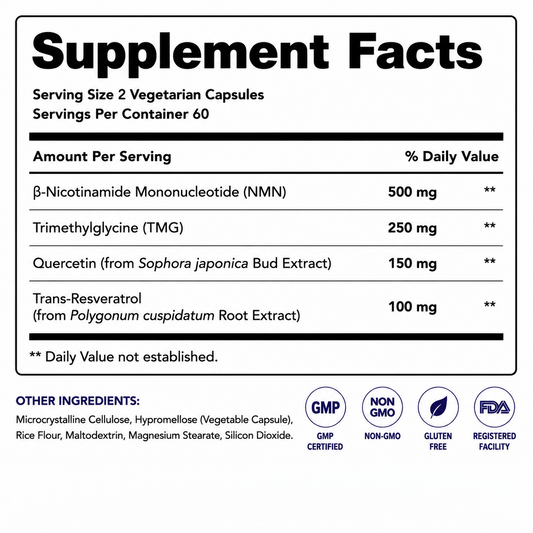 LOVOVEY NMN Supplement | Cellular Energy & Healthy Aging Support | 60 Capsules