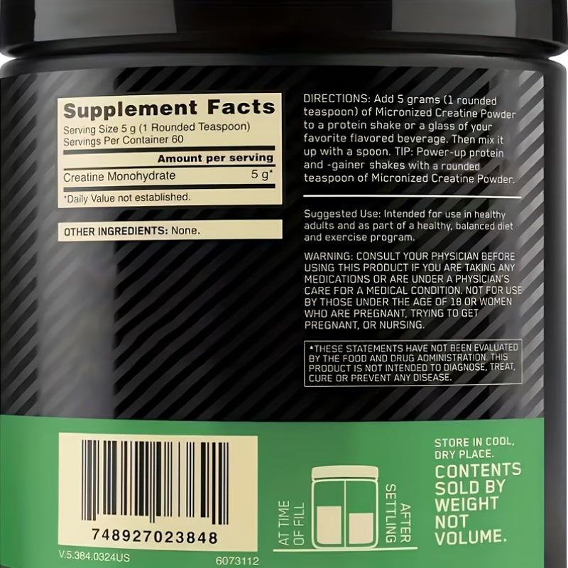 LOVOVEY Micronized Creatine Monohydrate Powder | 5g Per Serving, 300g, 60 Servings, Muscle Strength & Performance Support