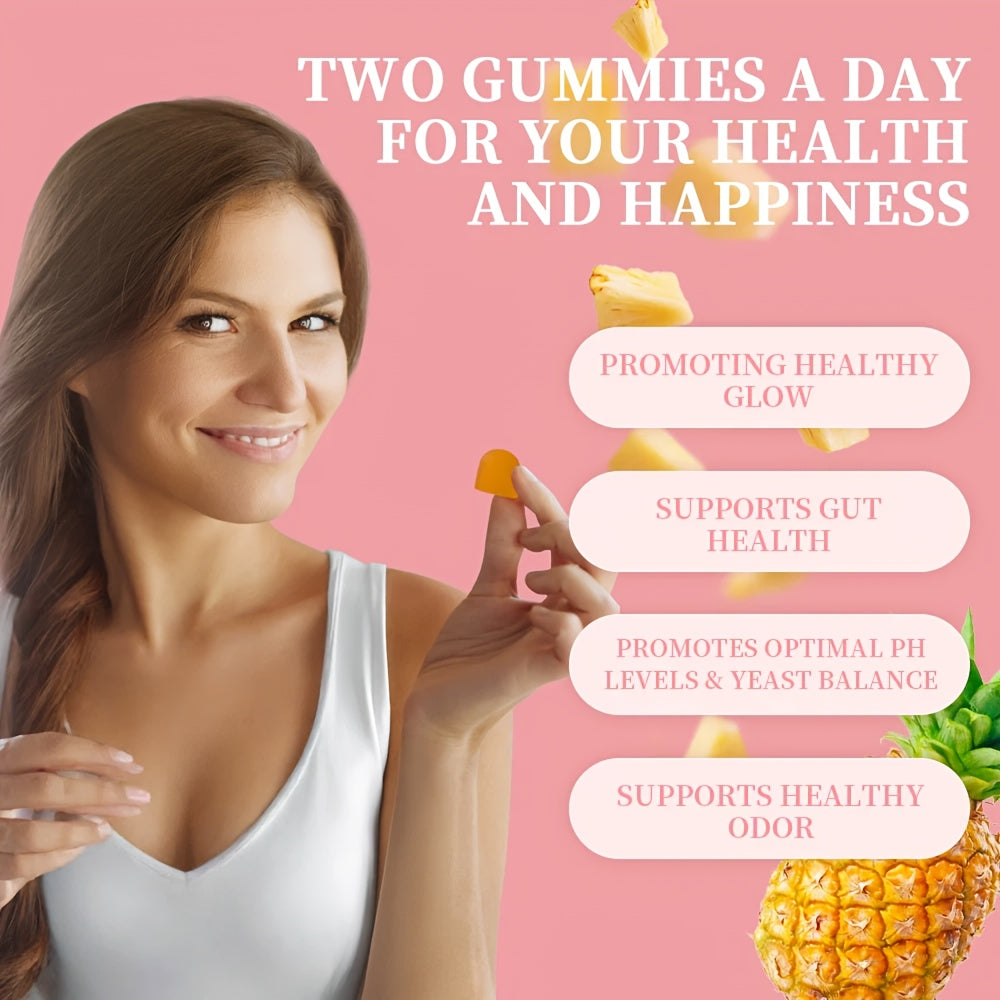 LOVOVEY Women’s Vaginal Wellness Gummies | 60 Gummies, pH Balance & Probiotic Support, Hawaiian Pineapple