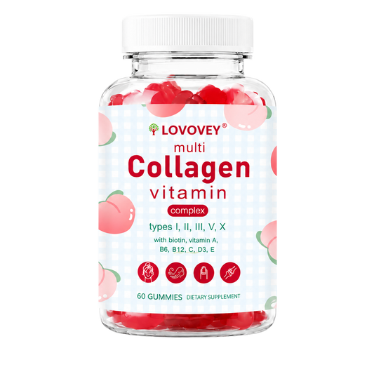 LOVOVEY Multi Collagen Gummies for Women | Hair Skin & Nails Support | 60 Gummies