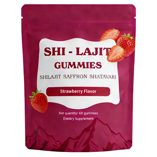 LOVOVEY Shilajit Gummies | 60 Count, with Saffron & Shatavari, Energy & Vitality Support, Strawberry Flavor