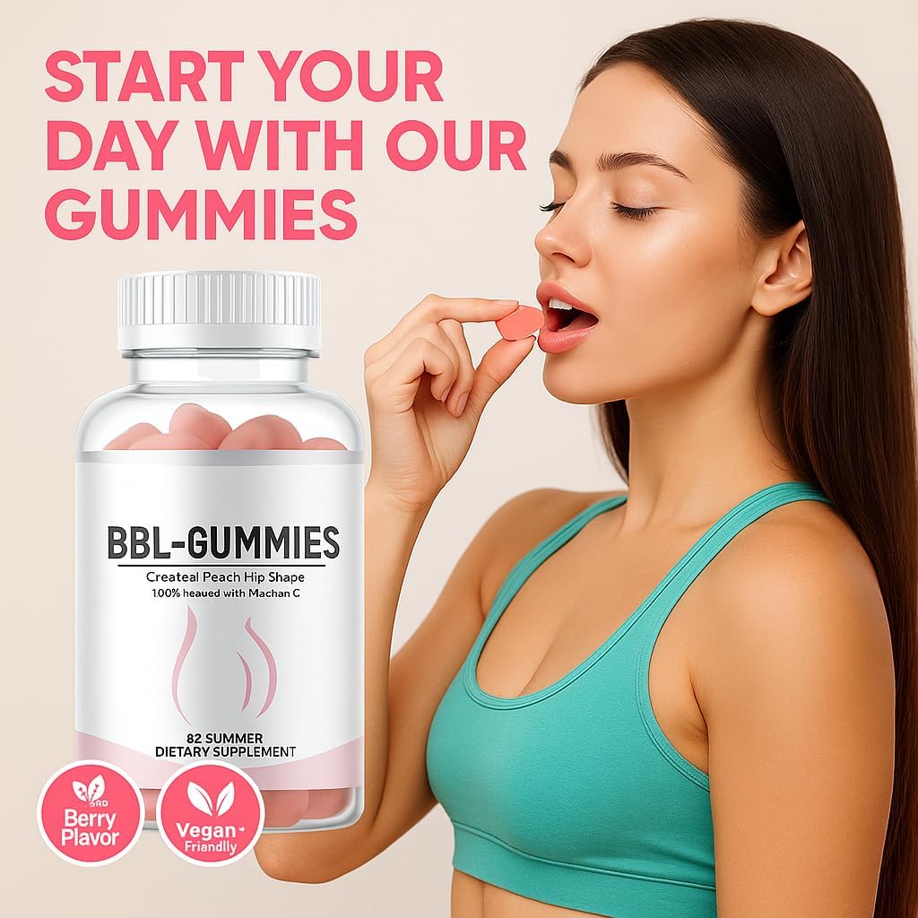 LOVOVEY BBL Gummies | 60 Count, Women’s Body Support Supplement with Vitamin E, Peach Flavor