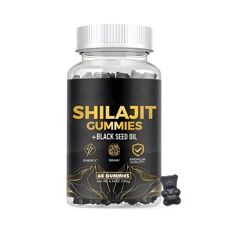 LOVOVEY Shilajit Gummies with Black Seed Oil | 60 Count, Energy, Focus & Daily Wellness Support