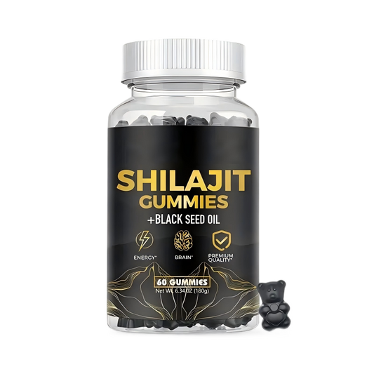 LOVOVEY Shilajit Gummies with Black Seed Oil | 60 Count, Energy, Focus & Daily Wellness Support