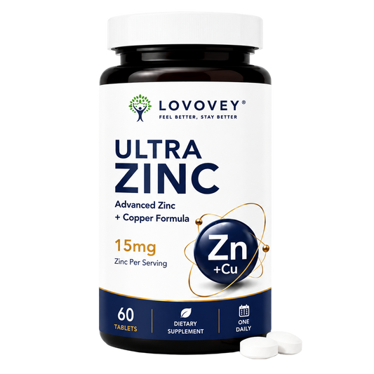 LOVOVEY Ultra Zinc + Copper | Immune & Skin Support | 60 Tablets