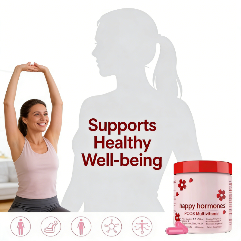 Happy Hormones PCOS Multivitamin – Hormonal Balance, Ovarian Support & Cycle Regularity | 30 Servings