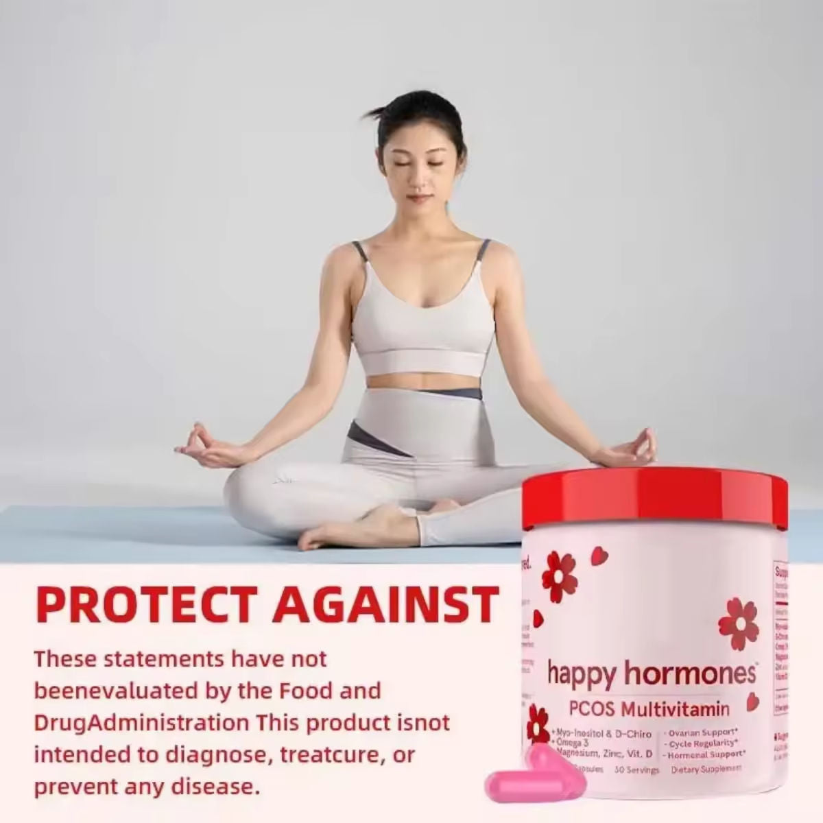 Happy Hormones PCOS Multivitamin – Hormonal Balance, Ovarian Support & Cycle Regularity | 30 Servings