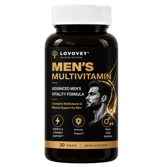 LOVOVEY Men's Multivitamin Ginseng & CoQ10 | Daily Energy & Wellness | 30 Tablets