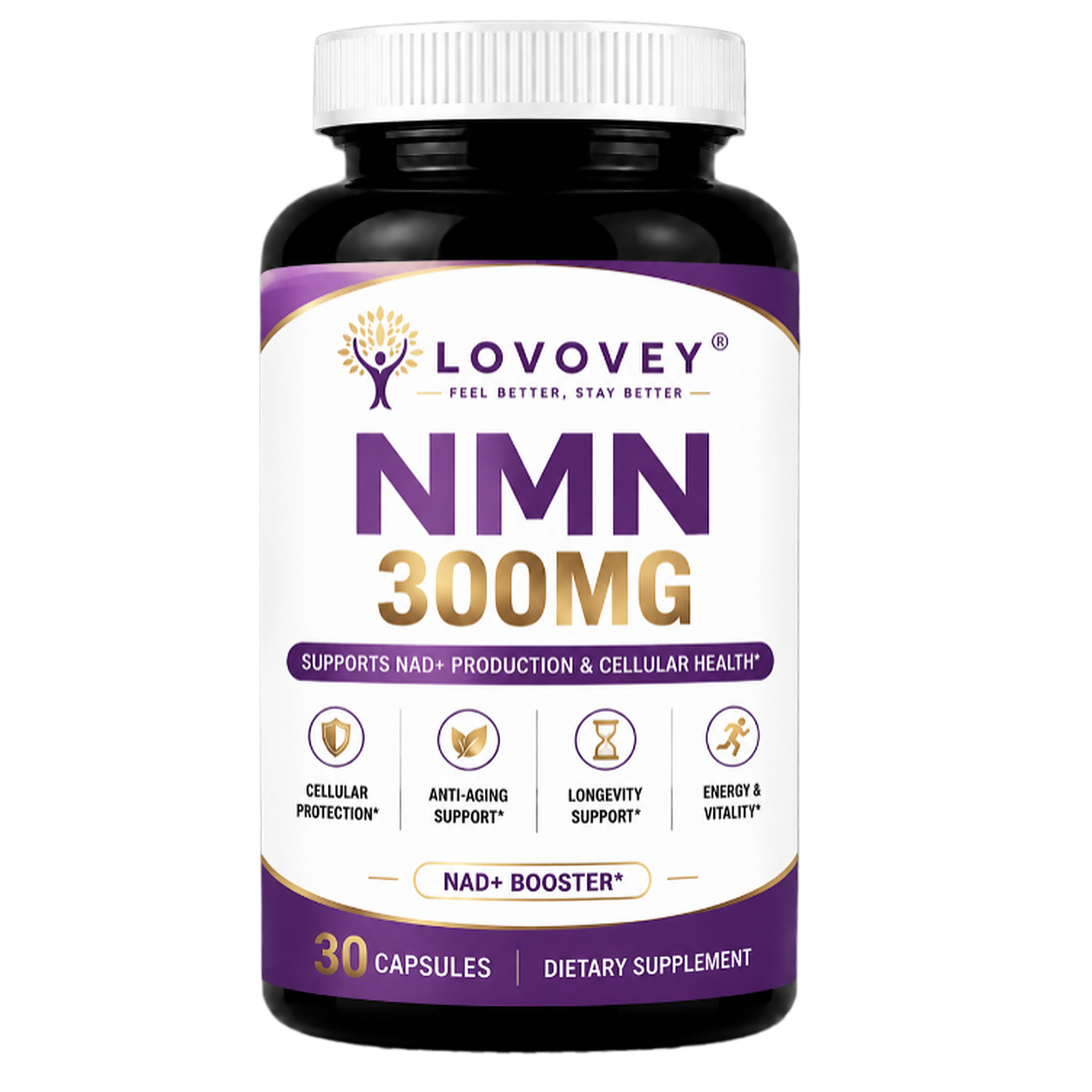 LOVOVEY NMN Supplement | Cellular Energy & Healthy Aging Support | 30 Capsules
