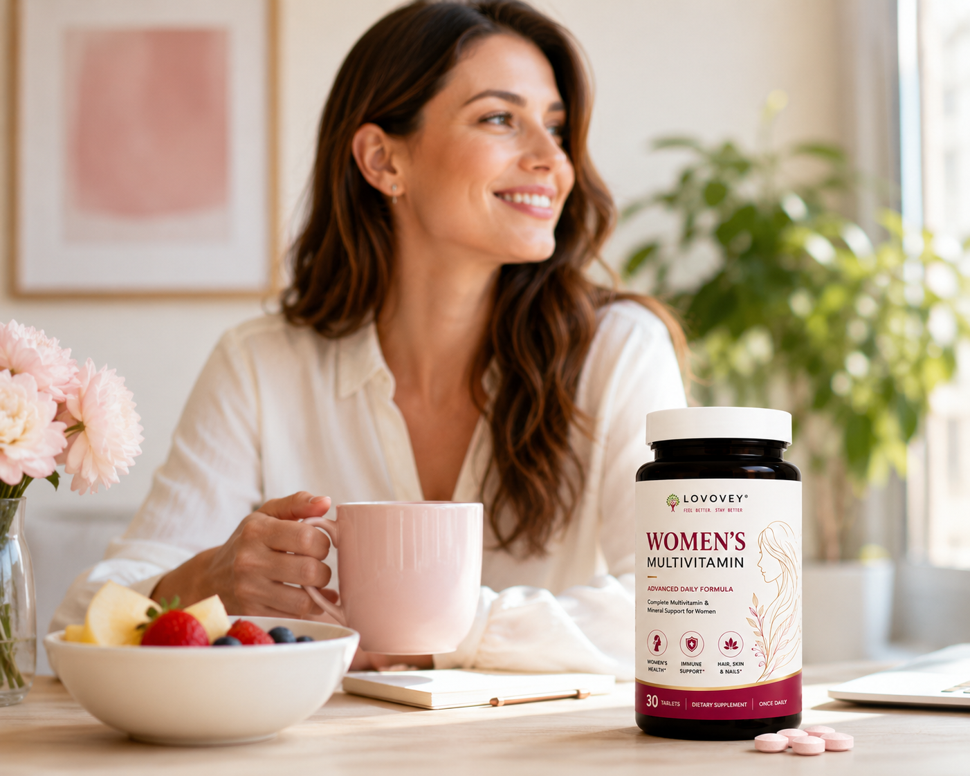 LOVOVEY Women's Multivitamin with Biotin & Zinc | 30 Tablets