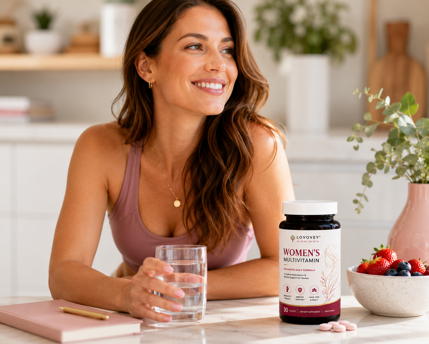 LOVOVEY Women's Multivitamin with Biotin & Zinc | 30 Tablets