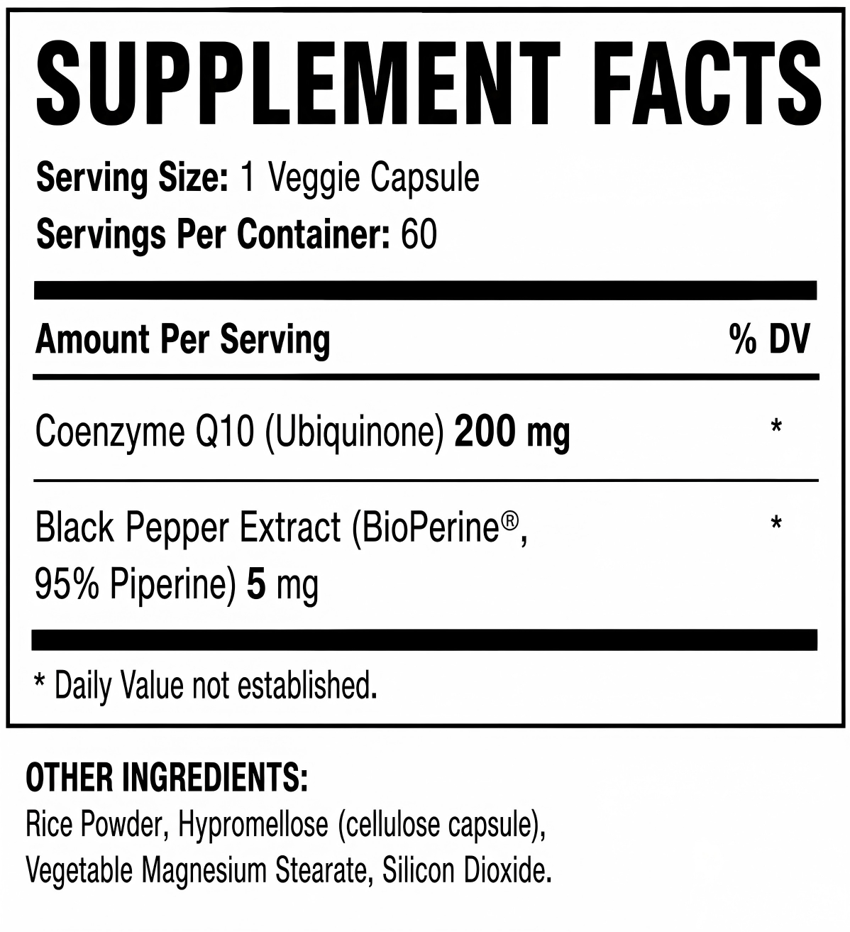 LOVOVEY CoQ10 200mg Ubiquinone | Heart & Energy Support | 60 Softgels