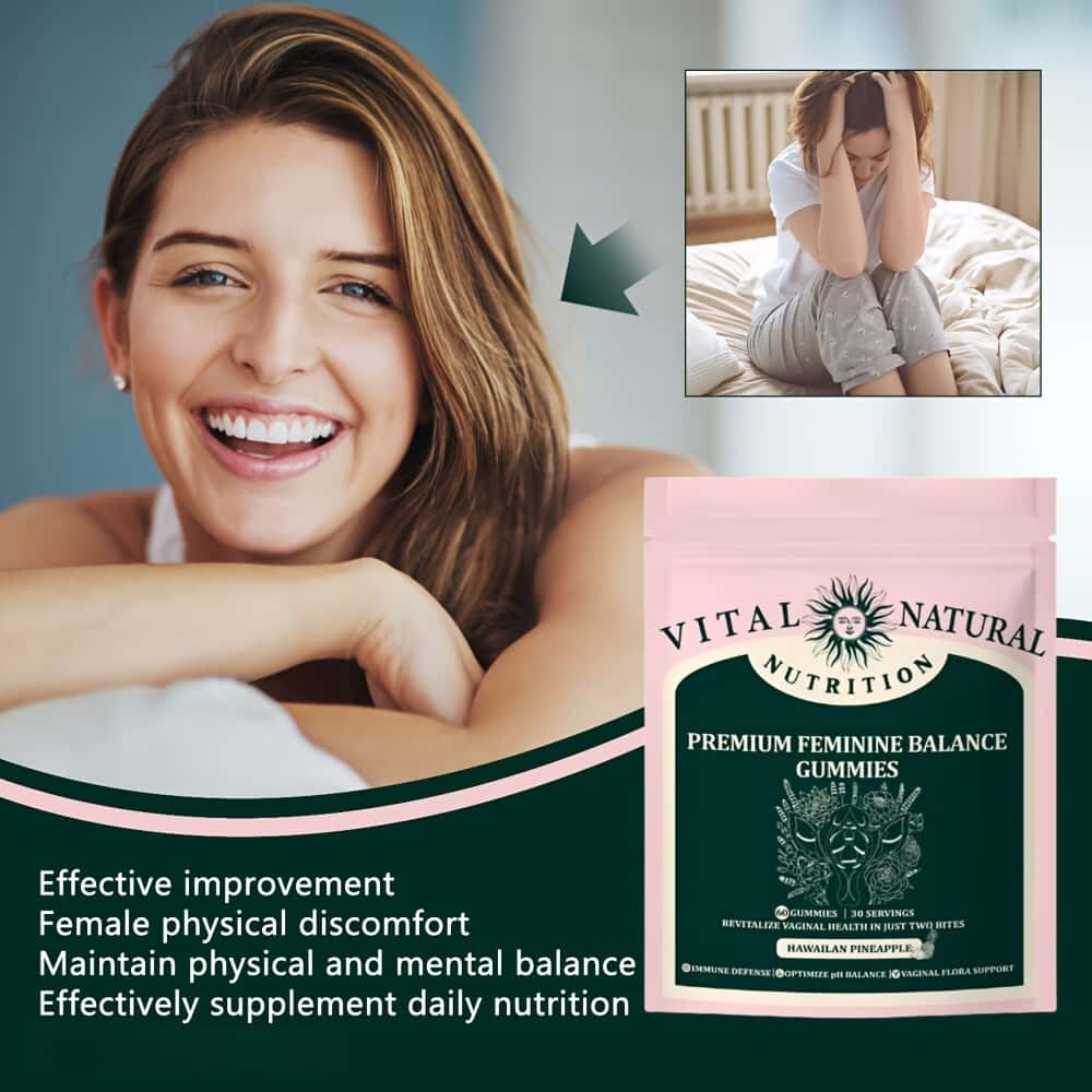 Premium Feminine Balance Gummies – Hawaiian Pineapple, 60 Gummies, pH Balance & Vaginal Health Support
