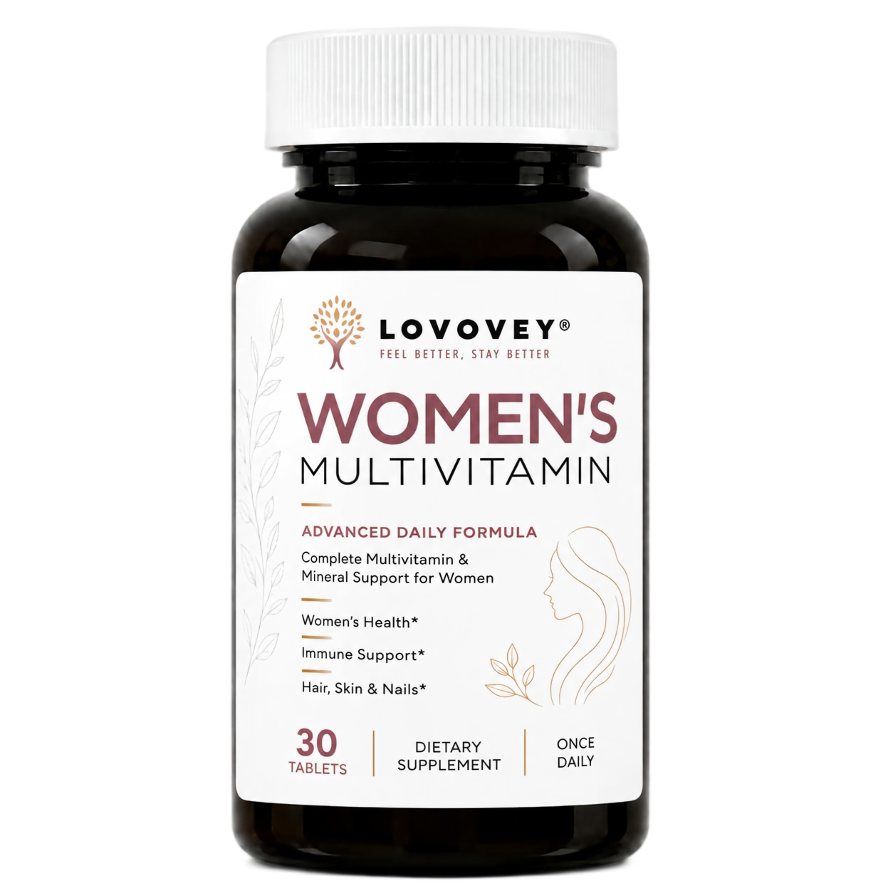 Women's Multivitamin with Biotin & Zinc - LOVOVEY 30 Tablets