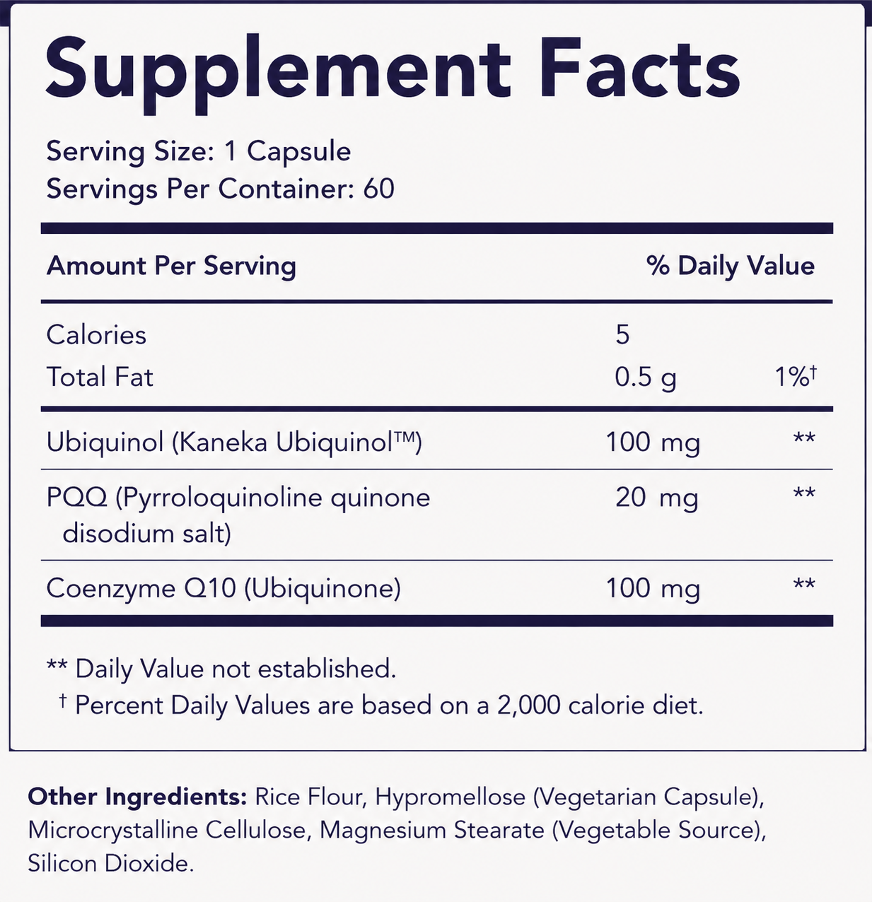LOVOVEY PQQ + CoQ10 Supplement 200mg | Cellular Energy & Mitochondrial Support Complex | 60 Capsules